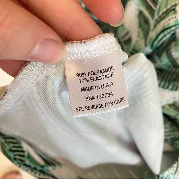 Persifor green and White Resort Sheath Dress with Scoop Neck - Picture 4 of 5